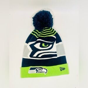 Seattle Seahawks Beanie OS Hat Knit Pom-Pom Football Fan 12